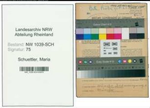 Entnazifizierung Maria Schuettler , geb. 07.09.1884 ()