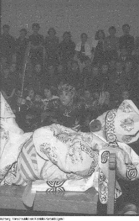 Dresden, Palucca Schule Dresden, Proben und Aufführung einer Peking-Oper, Treffen mit Gästen aus China, 10. Dezember 1957
