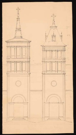 Turmneubau und Innenraumumgestaltung einer Kirche: Ansichten Turm