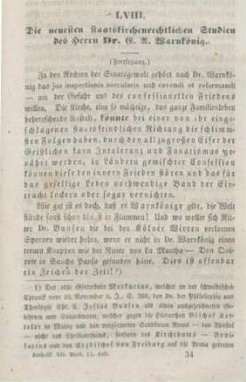 529-539 Die neuesten staatskirchenrechtlichen Studien des Herrn Dr. L. A. Warnkönig : Fortsetzung