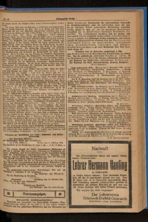Nachruf! : Lehrer Hermann Hanling