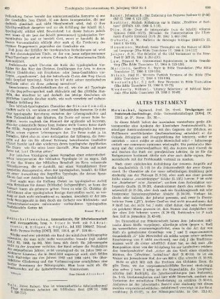 654-655 [Rezension] Mowinckel, Sigmund, Erwägungen zur Pentateuch-Quellenfrage