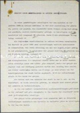 Bericht über Ausstellungen der Künstlervereinigung "Die Abstrakten" im Geschäftsjahr 1930 - Sachkonvolut