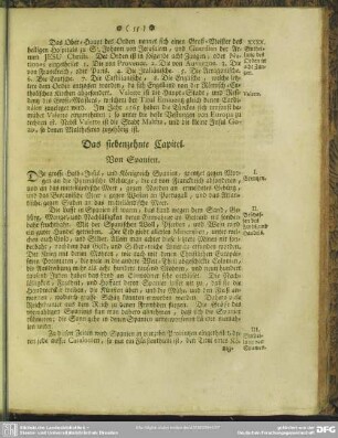 Das siebenzehnte Capitel. Von Spanien
