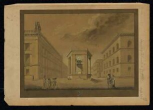 Öffentlicher Brunnen Monatskonkurrenz Dezember 1830: Perspektivische Ansicht