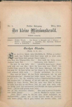 Nr. 3. Dritter Jahrgang. März 1903.