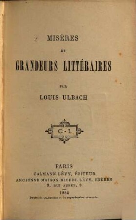 Misères et grandeurs littéraires