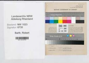 Entnazifizierung Robert Barth , geb. 22.08.1878 (Fotograf)
