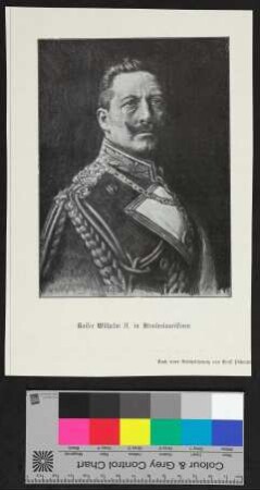 Kaiser Wilhem II in Admiralsuniform - Rückseite: Großadmiral von Koester, der Lehrmeister unserer Flotte, Geh. Oberbaurat Dr. ing. Veith - Geh. Oberbaurat Dr. ing. Bürkner, Untertitel: die Schöpfer unserer Großkampfschiffe