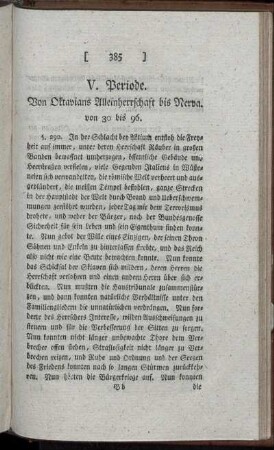 V. Periode. Von Oktavians Alleinherrschaft bis Nerva.