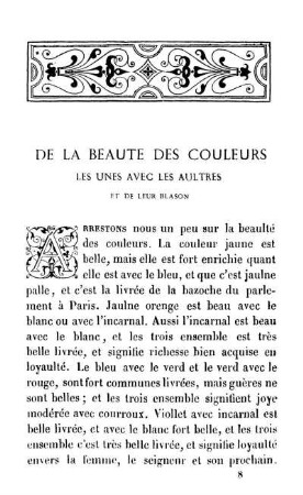 De La Beaute Des Couleurs Les Unes Avec Les Avec Les Aultres Et De Leur Blason