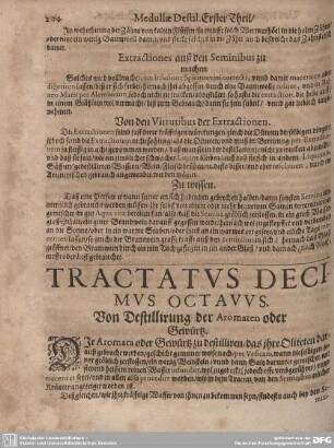Tractatus Decimus Octavus. Von Destillirung der Aromaten oder Gewürtz.