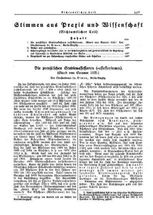 Die preußischen Studienassessoren (-assessorinnen) : [Nichtamtlicher Teil]