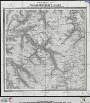 Blatt 4: Topographische Karte über das Grossherzogthum Baden: nach der allgemeinen Landesvermessung des Großherzoglichen militairisch topographischen Bureaus: Wertheim