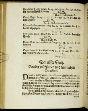 Der eilffte Satz. Von der mühsamen und künstlichen Direction.