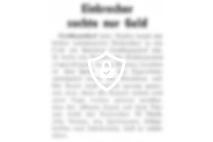 Einbrecher suchte nur Geld