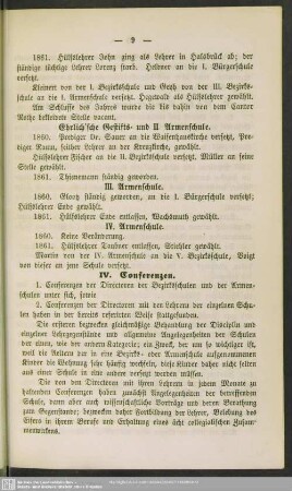 IV. Conferenzen