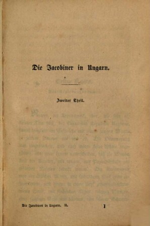 Die Jacobiner in Ungarn oder die Verschwörung des Abts : Originalroman von Franz Pulszky. 2