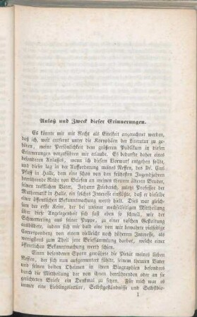 Anlaß und Zweck dieser Erinnerungen.