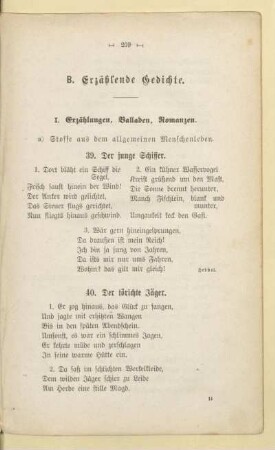 B. Erzählende Gedichte