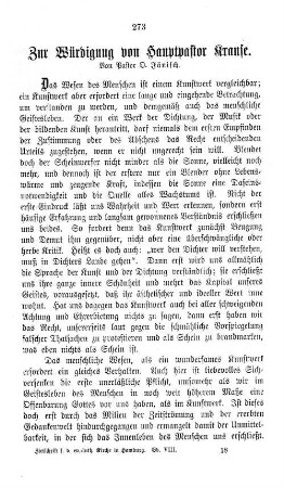 Zur Würdigung von Hauptpastor Ranke.
