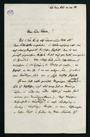 Brief vom 20. Juli 1868