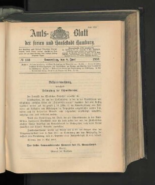 No. 133, 8. Juni 1916