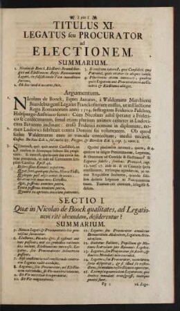 Titulus XI. Legatus seu Procurator ad Electionem