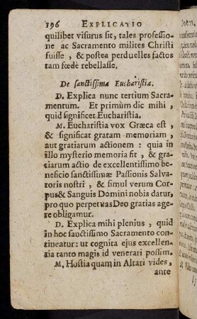 196-206, De sanctissima Eucharistia. D. Explica ...