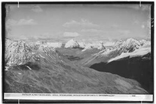 Ötztaler Alpen Ramolkogel (3551 Meter), Spiegelkogel (3431 Meter), Talleitspitze (3407 Meter) von Hintergrasleck