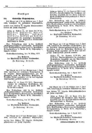 Elektrische Maßeinheiten : [Sonstiges] ; [Amtliche Erlasse] ; [Amtlicher Teil]