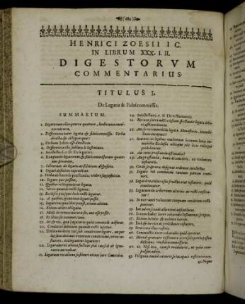 In Librum XXX. I. II.