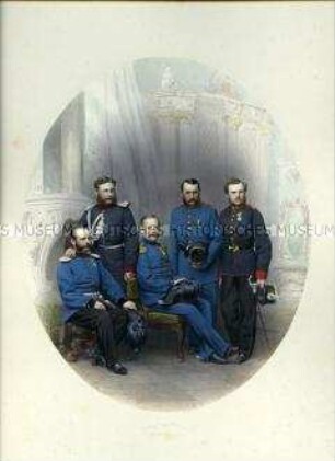 Uniformdarstellung, Porträtfoto, Regimentsarzt, Gouvernementsadjutant, Kommissariats-Train, Sachsen, 1865.