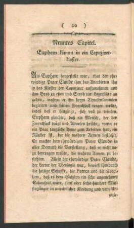 Neuntes Capitel. Euphem kömmt in ein Capuzinerkloster.