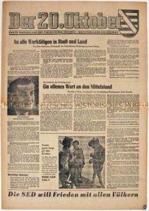 Sonderdruck der "Sächsischen Zeitung" zur Volkskammerwahl 1963