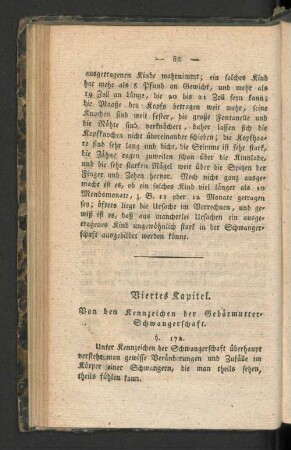 Viertes Kapitel. Von den Kennzeichen der Gebärmutter-Schwangerschaft.