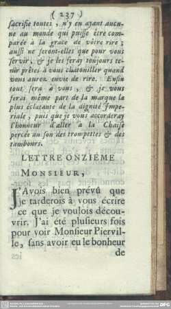 Lettre Onzieme