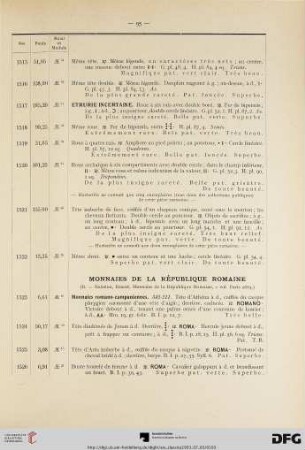 Monnaies de la République Romaine (Nr. 1523-1531)