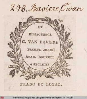 Exlibris des C. van Baviere