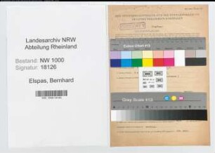 Entnazifizierung Bernhard Elspas, geb. 11.08.1899 (Anstreicher)