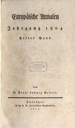 Europäische Annalen. 1804, 1/2