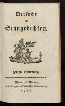 Samml. 2: Versuche in Sinngedichten