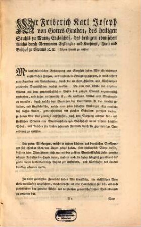Kurfürstlich-Mainzische Feuer-Assekuranz-Ordnung : [Mainz den 15. Julius 1780.]