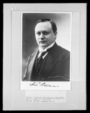 Hans Hübner (1877-?), 1909-1914 Privatdozent der Medizin in Marburg