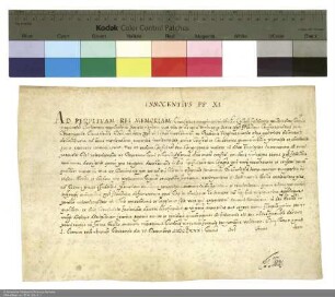 Indulgenzbrief des Papstes Innozenz XI. für die Erlöser-Bruderschaft