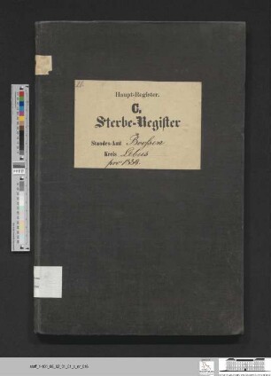 Sterberegister Booßen 1889