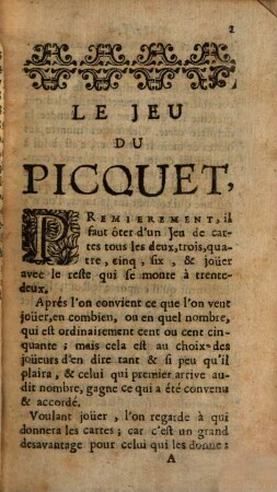 La Maison Academique contenant les Jeux du Piquet ...