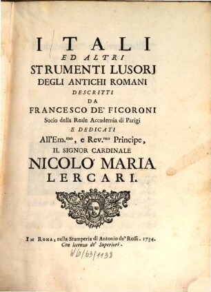 I Tali ed altri strumenti lusori degli antichi Romani