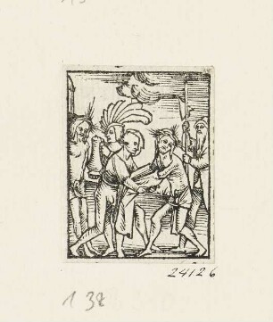 Christus wird entkleidet, Blatt 15 aus: "Daniel Agricola, Passio domini nostri Jesu Christi", Basel 1514/1515