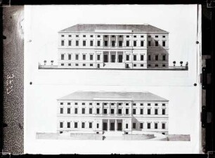 Wilhelmspalast; Aufriß Vorder- und Rückseite